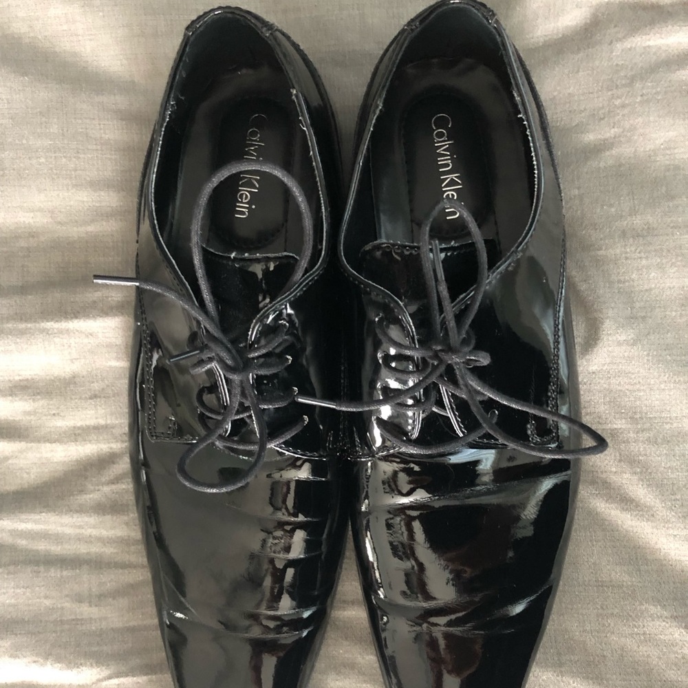 Calvin Klein Patent Leather Tuxedo Oxfords